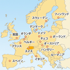 スイスフラン(CHF)地図