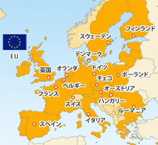 ユーロ(EUR)地図