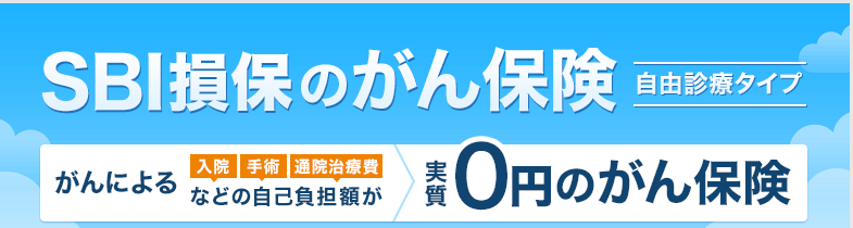SBI損保のがん保険(自由診療タイプ) がんによる入院・手術・通院治療費などの自己負担額が実質0円のがん保険