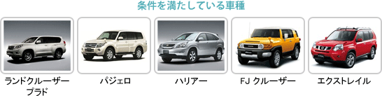 条件を満たしている車種