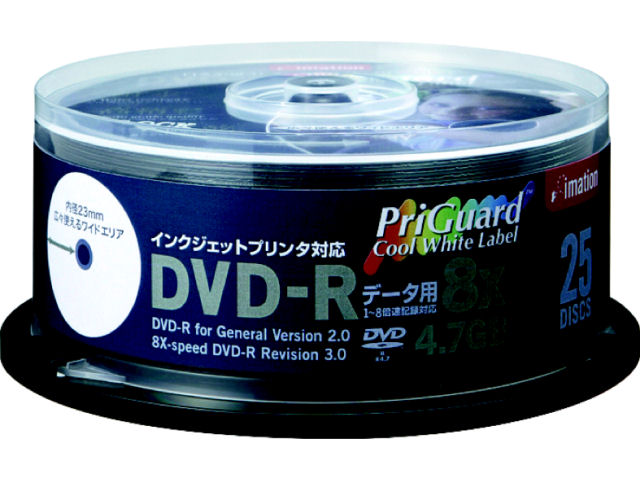 DVD-R 4.7PPGx25 (DVD-R 8�{�� 25���g) �̐��i�摜