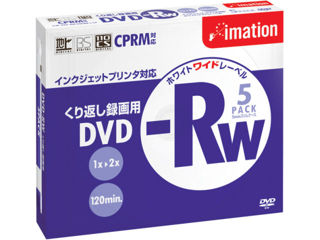 DVD-RW120PWAx5P (DVD-RW 2�{�� 5���g) �̐��i�摜
