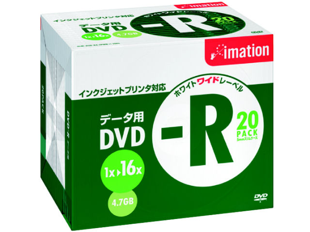 DVD-R4.7PWBX20PL (DVD-R 16�{�� 20���g) �̐��i�摜