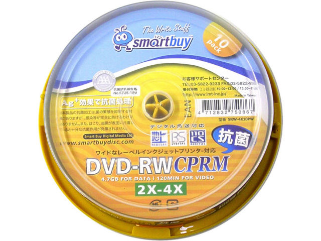 SRW-4X10PW (DVD-RW 4�{�� 10���g) �̐��i�摜