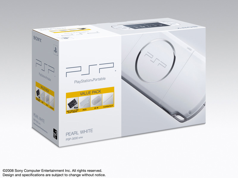 �w�p�b�P�[�W�x PSP �v���C�X�e�[�V�����E�|�[�^�u�� �o�����[�p�b�N �p�[���E�z���C�g PSP-3000 KPW �̐��i�摜
