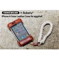TUNEWEAR × Roberu iPhone 4S/4 Outer Leather Cover for eggshell