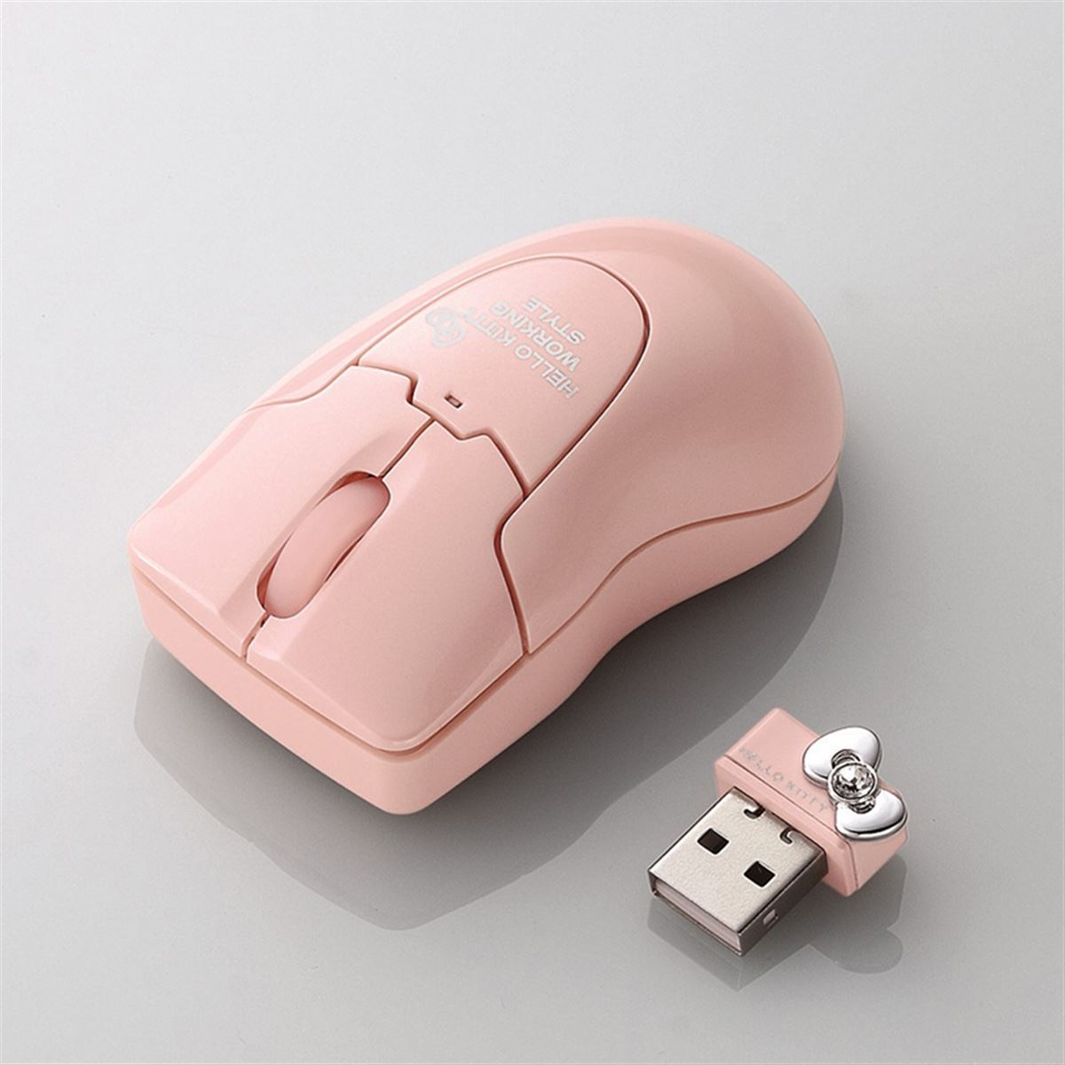 ELECOM - ハローキティ　ワイヤレスレザーマウス M-PGDLKTBK_02.jpg