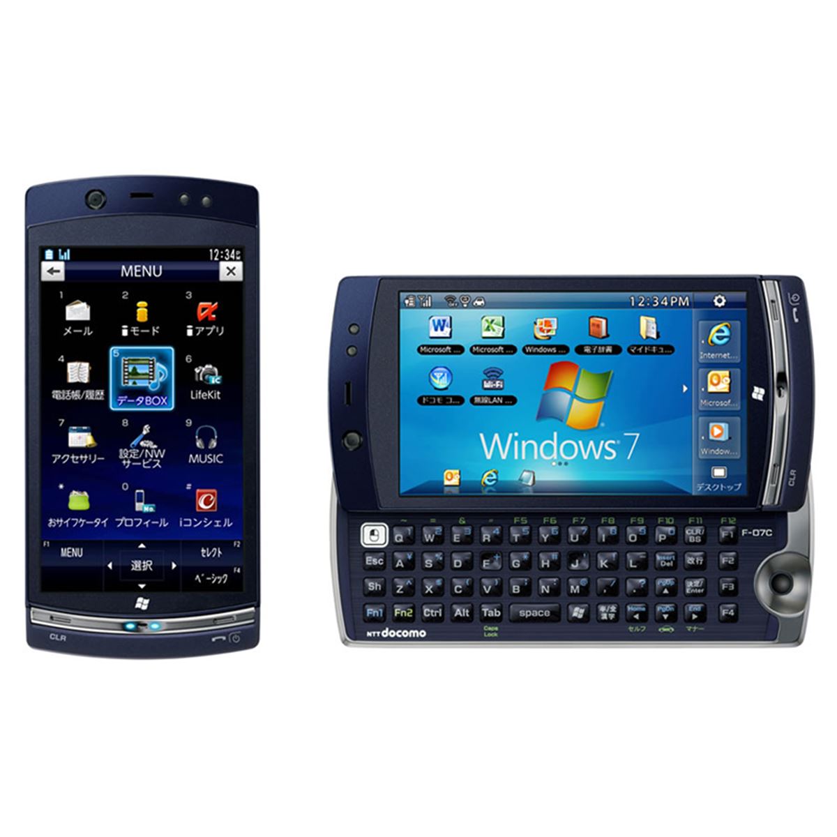 docomo F-07C Windows7搭載ケータイ ドコモ、「Windows 7ケータイ F-07C」を23日発売 - 価格.com