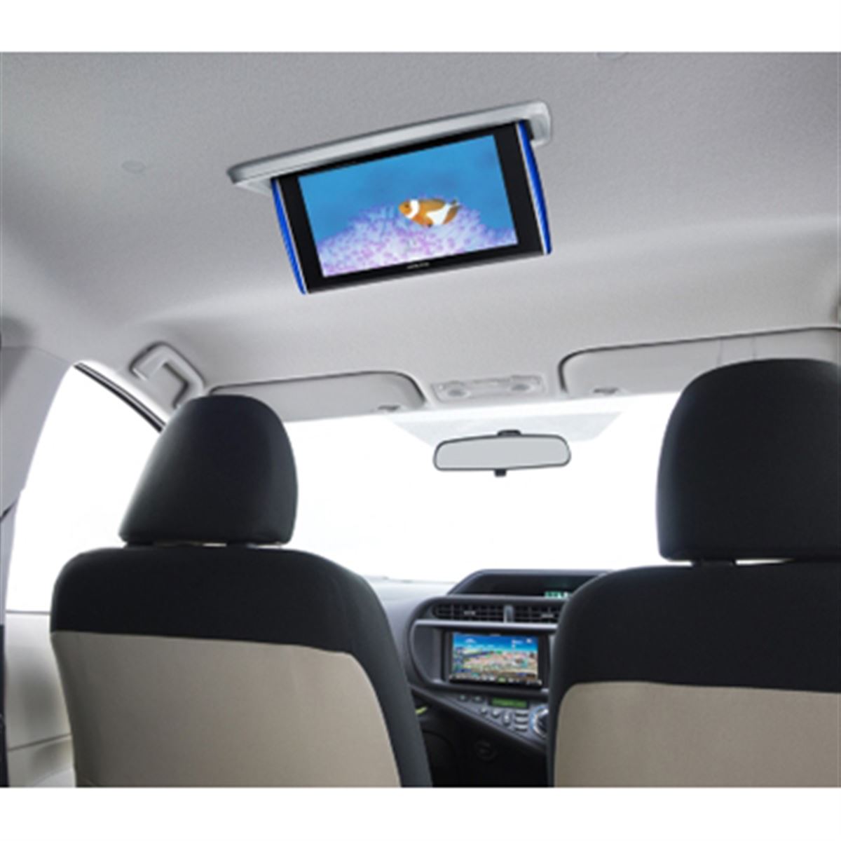 アルパイン、トヨタ・アクア専用の天井取付け型モニター - 価格.com