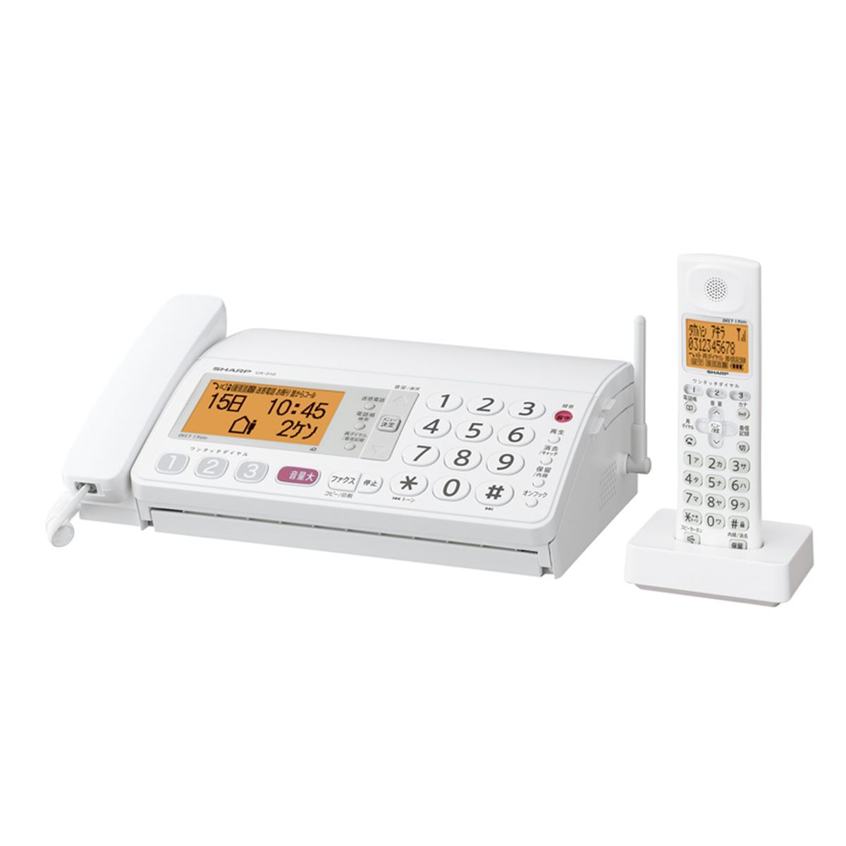 シャープ デジタルコードレスファクシミリ SHARP Fappy UX-D20CL 子機1台 電話 普通紙FAX ホワイト 西岡店 シャープ、コードレスFAX「fappy」の新モデル - 価格.com