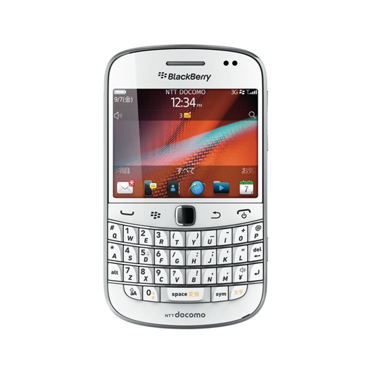 ドコモ、「BlackBerry Bold 9900」に新色Pure Whiteを追加
