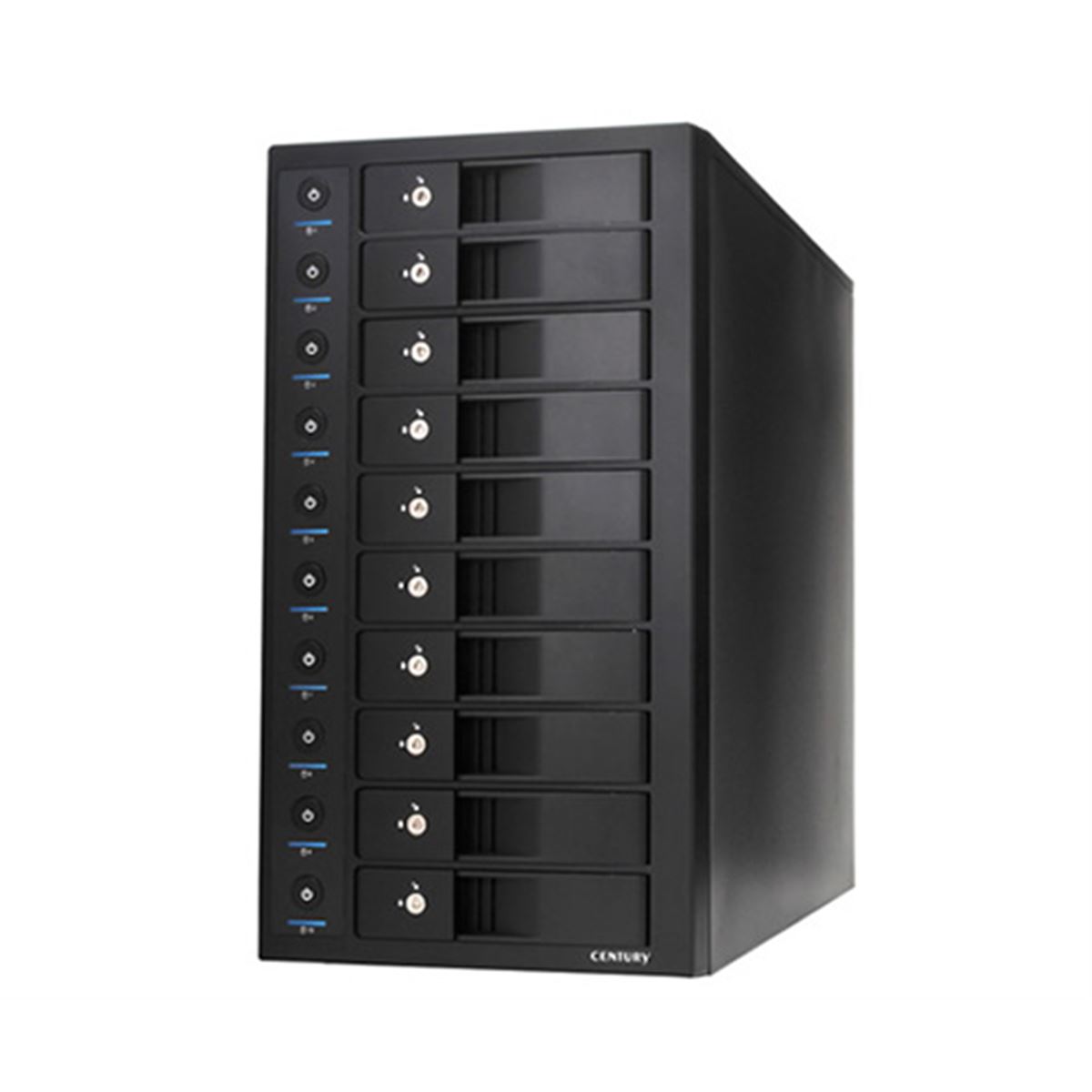 センチュリー、3.5インチHDDを10台塔載できる「裸族のスカイタワー