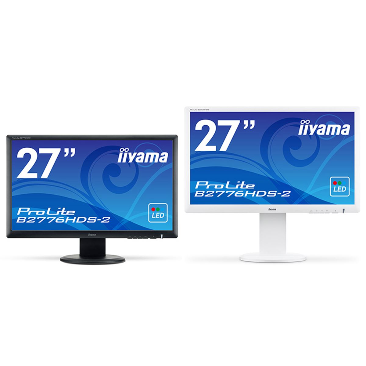 【iiyama ProLite B2776HDS-W2】27型フルHD×2台セット／昇降スタンド付／マルチに最適／自宅引取限定 ProLite B2776HDS-2 | PLB2776HDS-W2 / PLB2776HDS-B2 | 27型