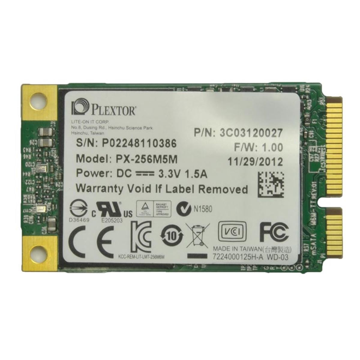 PLEXTOR、最大読込540MB/秒のm SATA SSD「PX-256M5M」 - 価格.com
