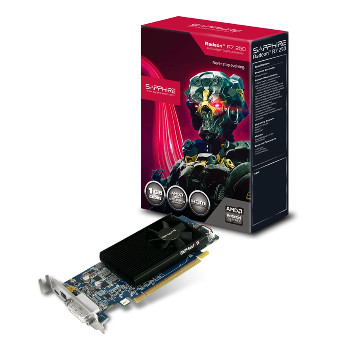 SAPPHIRE、ロープロファイル対応のRadeon R7 250/240搭載ビデオカード