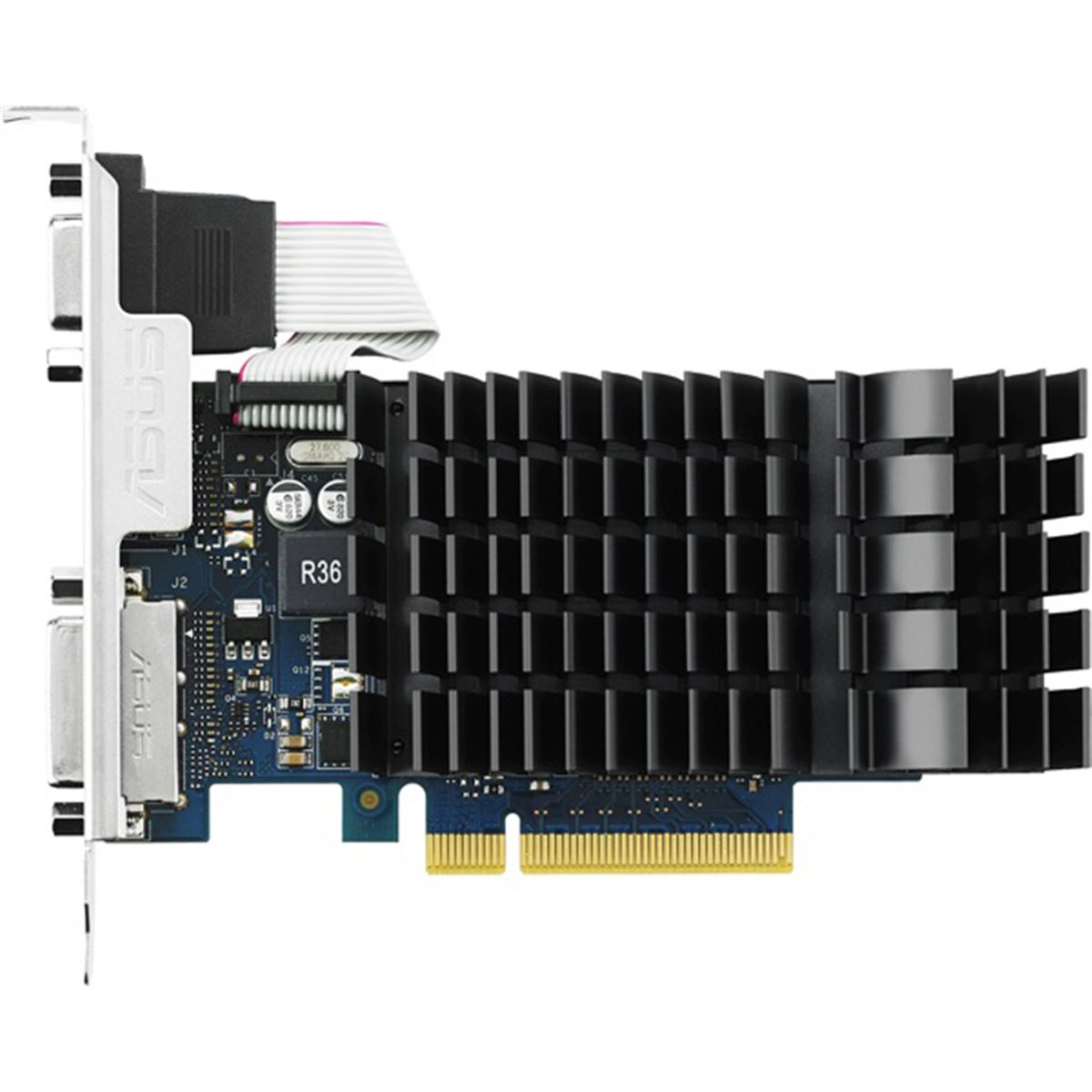 ASUS、LowProfile用ブラケット付属のファンレス仕様ビデオカード