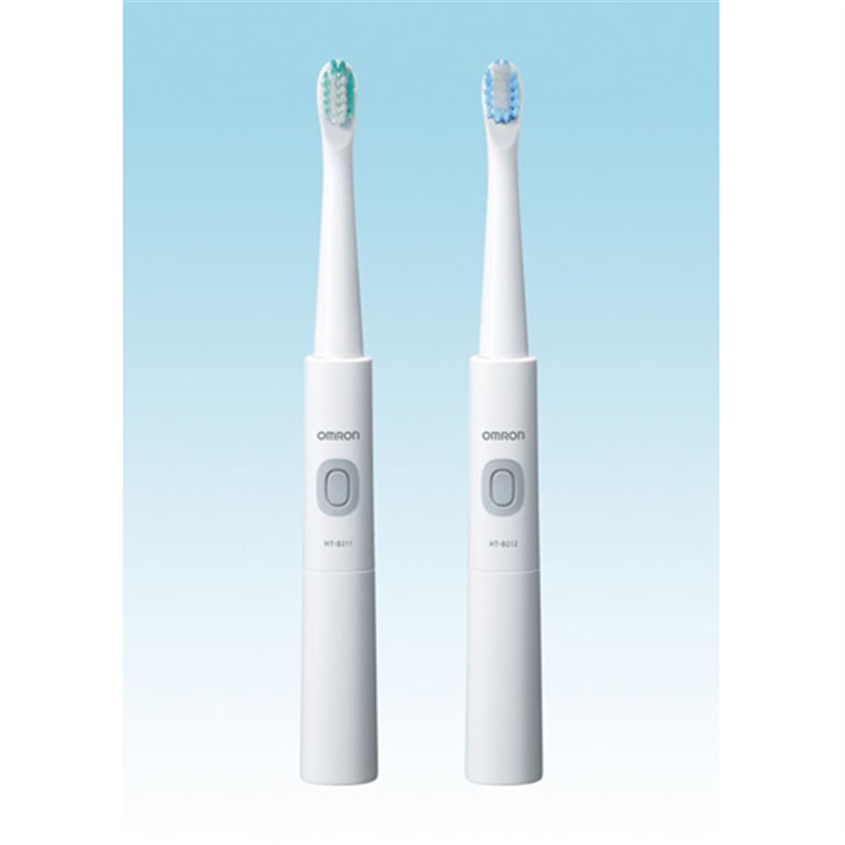 オムロン、乾電池2本で約2万回/分の高速音波振動を行なう電動歯ブラシ