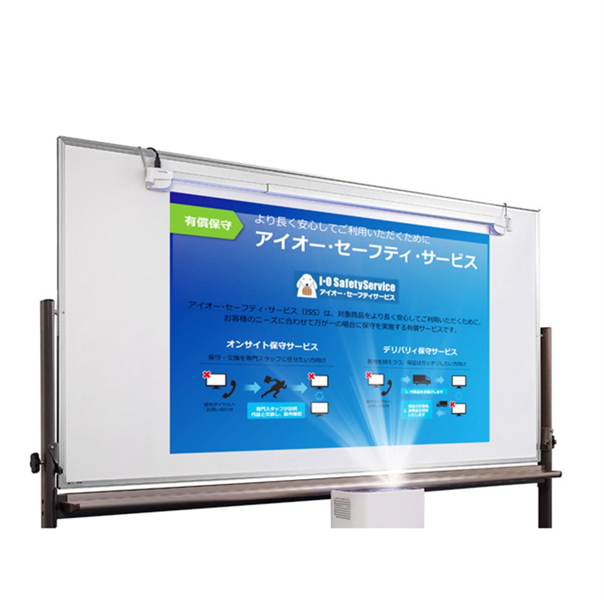 アイ・オー、外付けタッチ化ユニット「てれたっち」のプロジェクター用