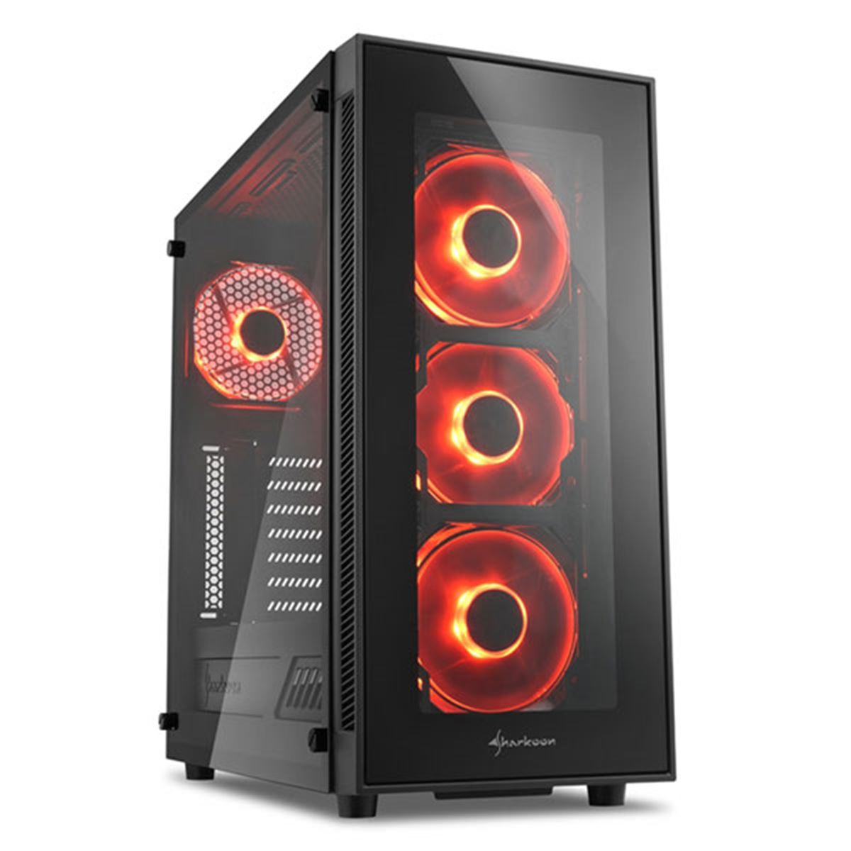 Sharkoon、強化ガラスとLEDファンを採用したPCケース「SHA-TG5