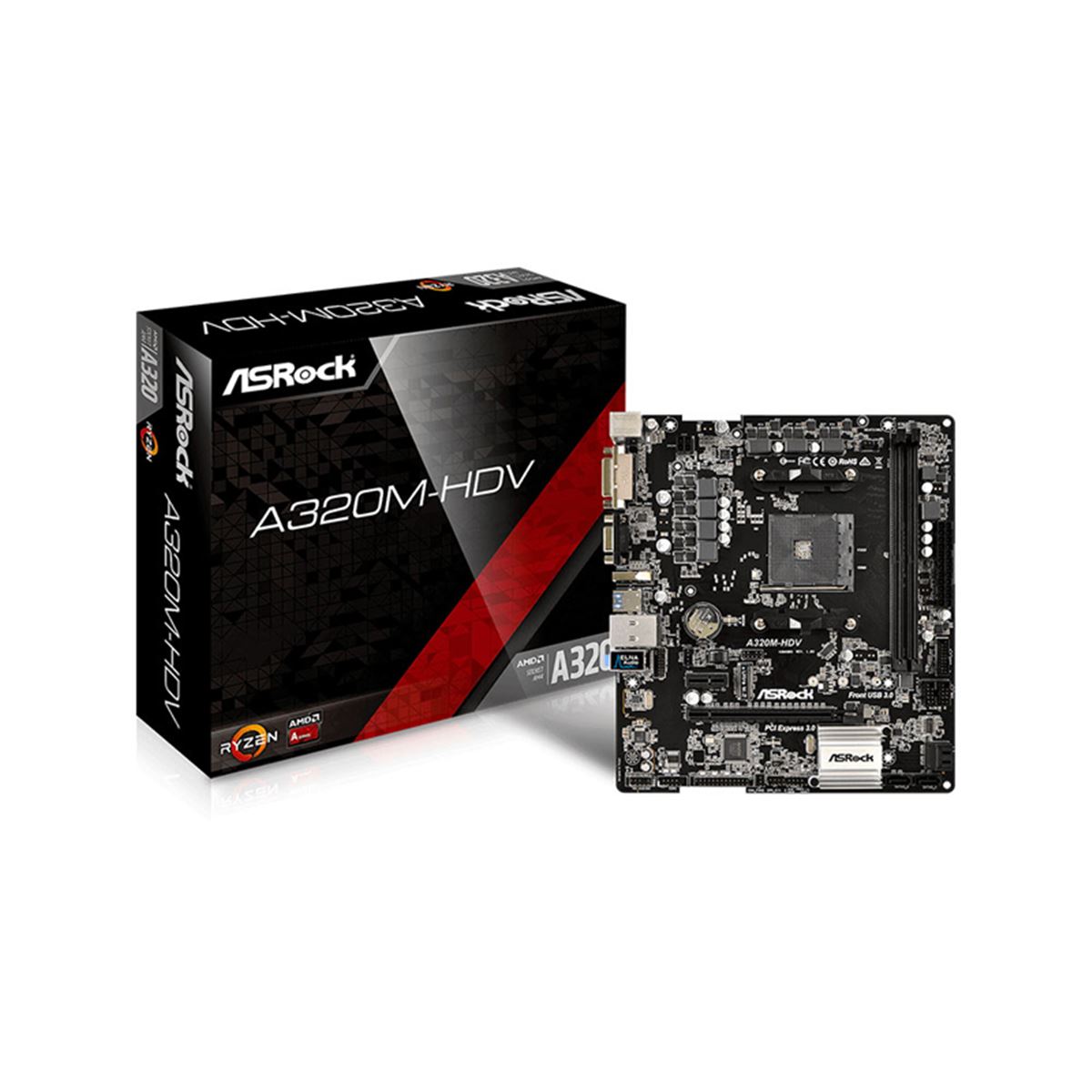 ASRock、Ryzen対応で「A320」チップセット搭載のMicroATXマザー