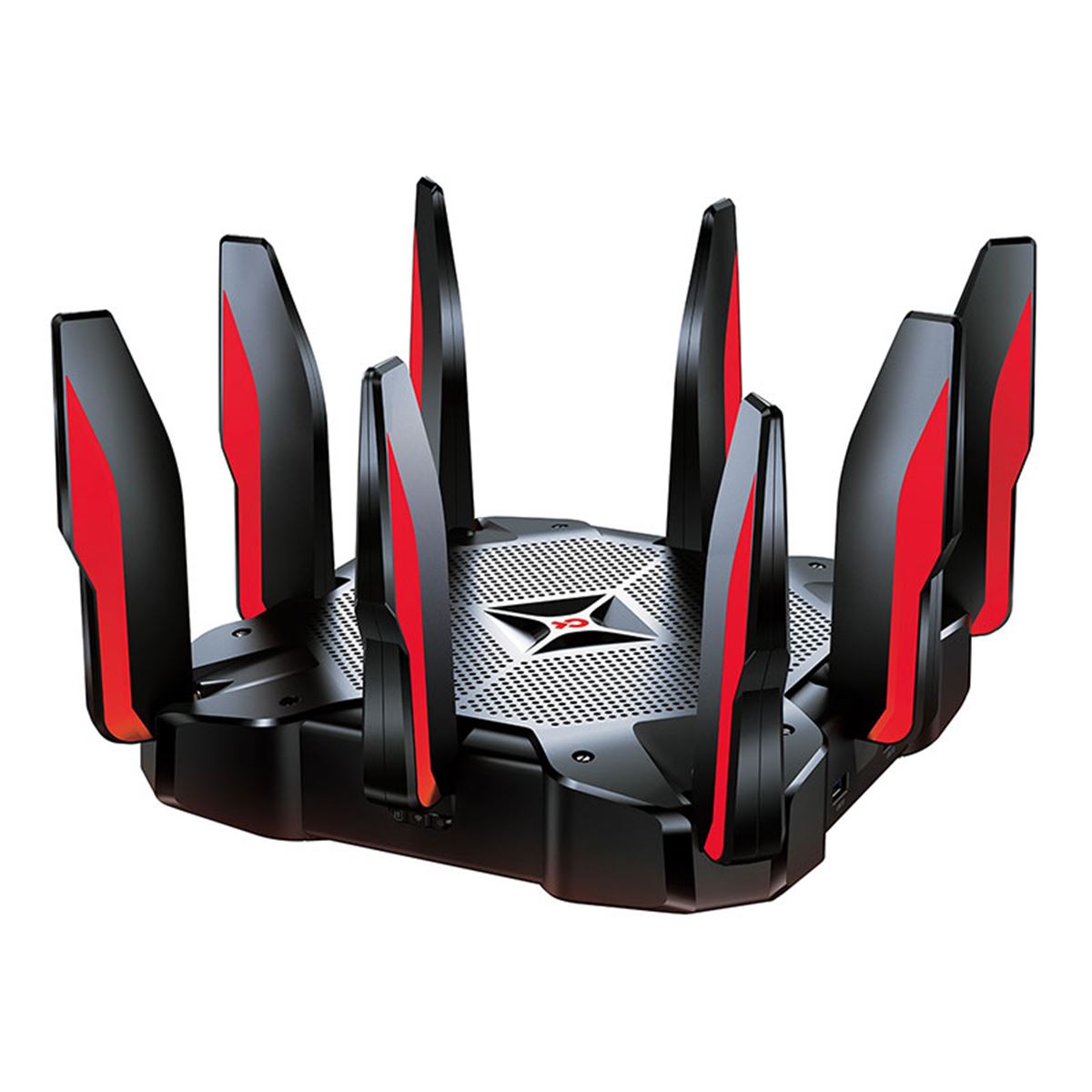 （中古）無線LANルーター 黒と赤 8アンテナ TP-Link、トライバンド対応のゲーミング無線LANルーター「Archer