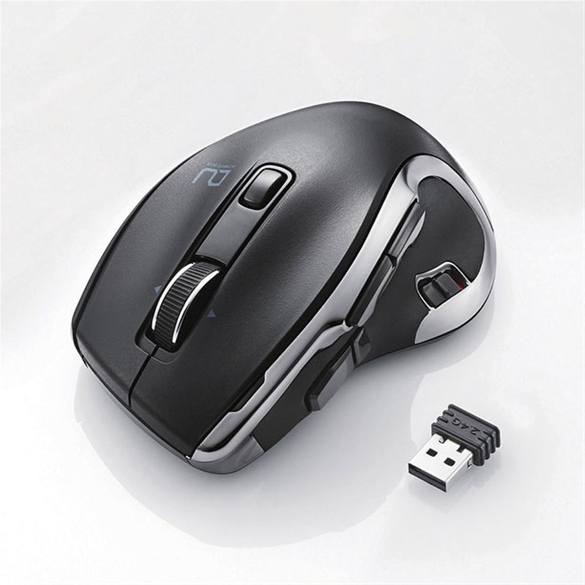エレコム マウス ワイヤレス (レシーバー/Bluetooth切替) Lサイズ DUALシリーズ 8ボタン ハードウェアマクロ搭載 高速スクロール Ultimate Blue mxn26g8 エレコム マウス ワイヤレス (レシーバー/Bluetooth切替) L