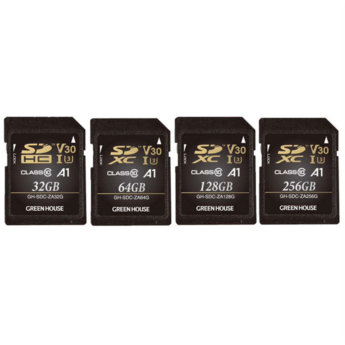 グリーンハウス、ビデオスピードクラスV30対応のSDXC/microSDXCカード 