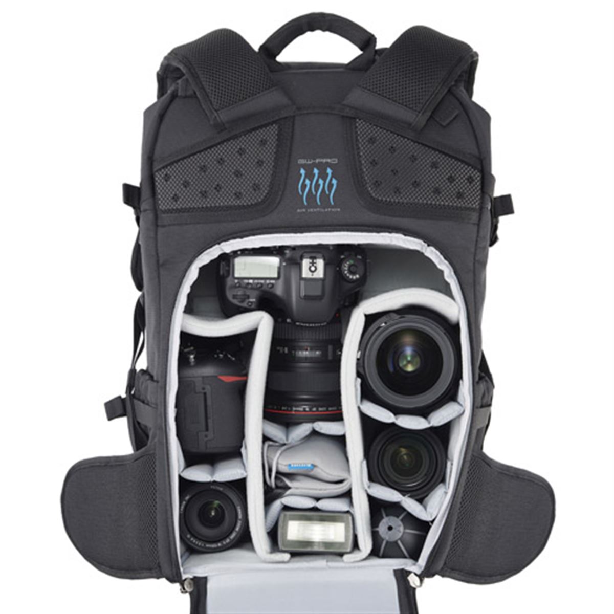 ハクバ、2気室構造のカメラバックパック「GW-PRO RED リアゲート
