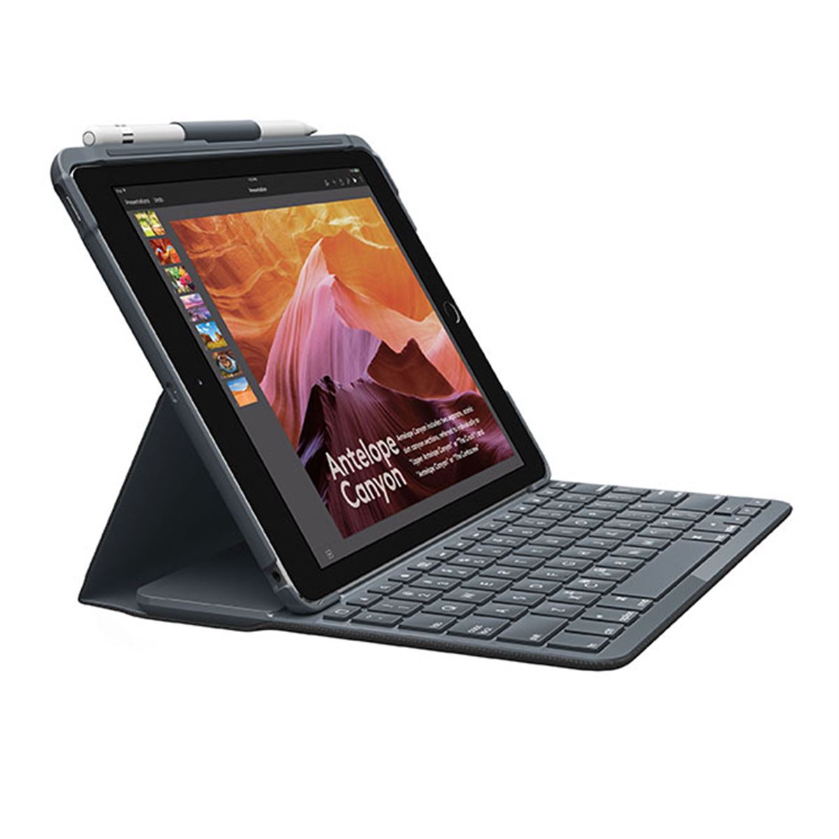 SLIM FOLIO iPad 第5世代 第6世代 ロジクール ik1053BK ロジクール、iPad第5/6世代に対応したキーボード一体型ケース