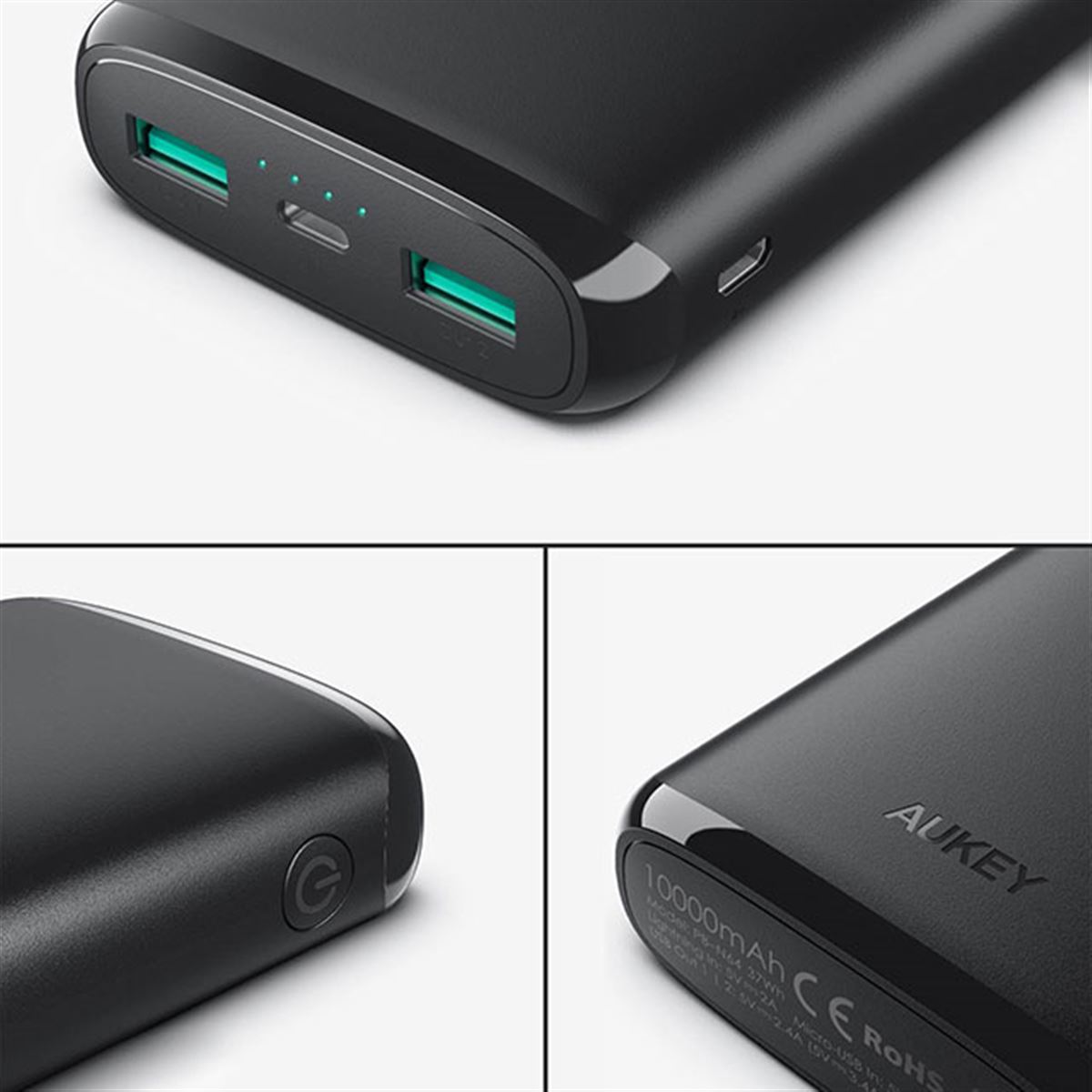 AUKEY、Lightning/MicroUSB入力に対応した大容量モバイルバッテリー