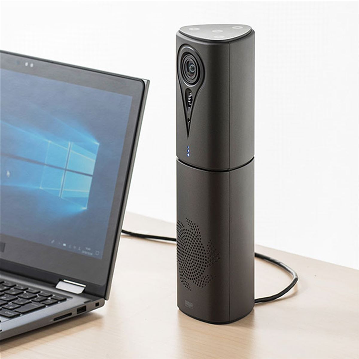 サンワ、カメラ内蔵のWEB会議スピーカーフォン「400-MC013