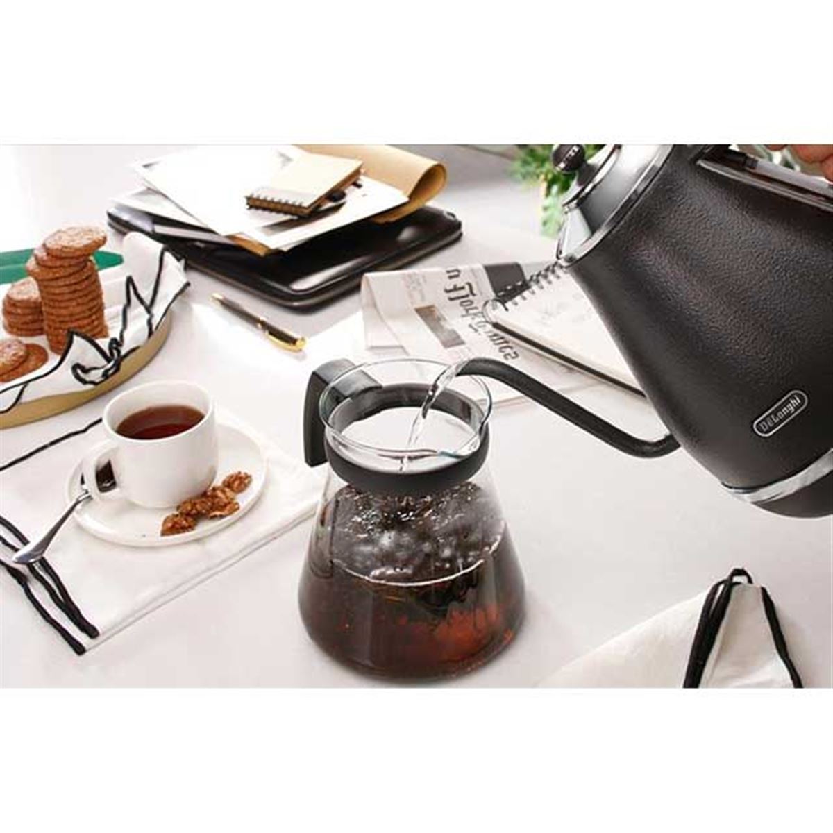 【新品】デロンギ　アイコナ　温度設定機能付き　カフェケトル 楽天市場】デロンギ アイコナ 温度設定機能付き電気カフェケトル