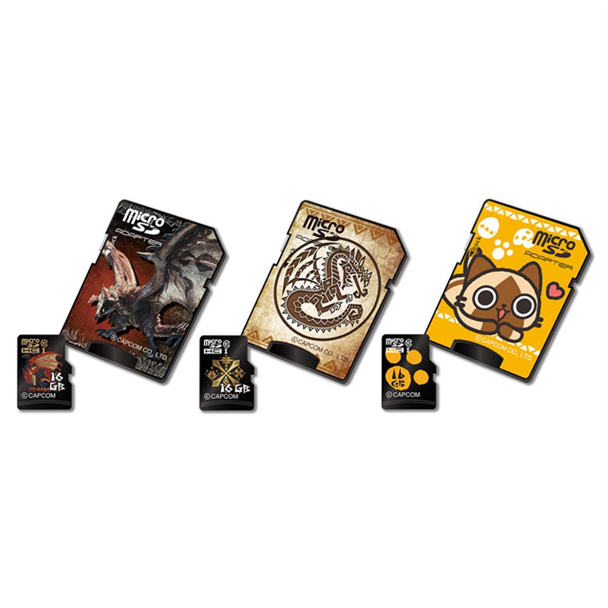 カプコン、「モンスターハンター」デザインのmicroSDHCカード3種を発売