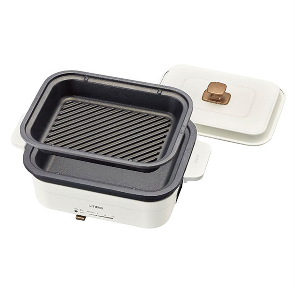 タイガー ホットプレート CRL-A200WC ＋たこ焼きボウルプレート(新品) タイガー、高いデザイン性でコンパクトなホットプレート「CRL-A200