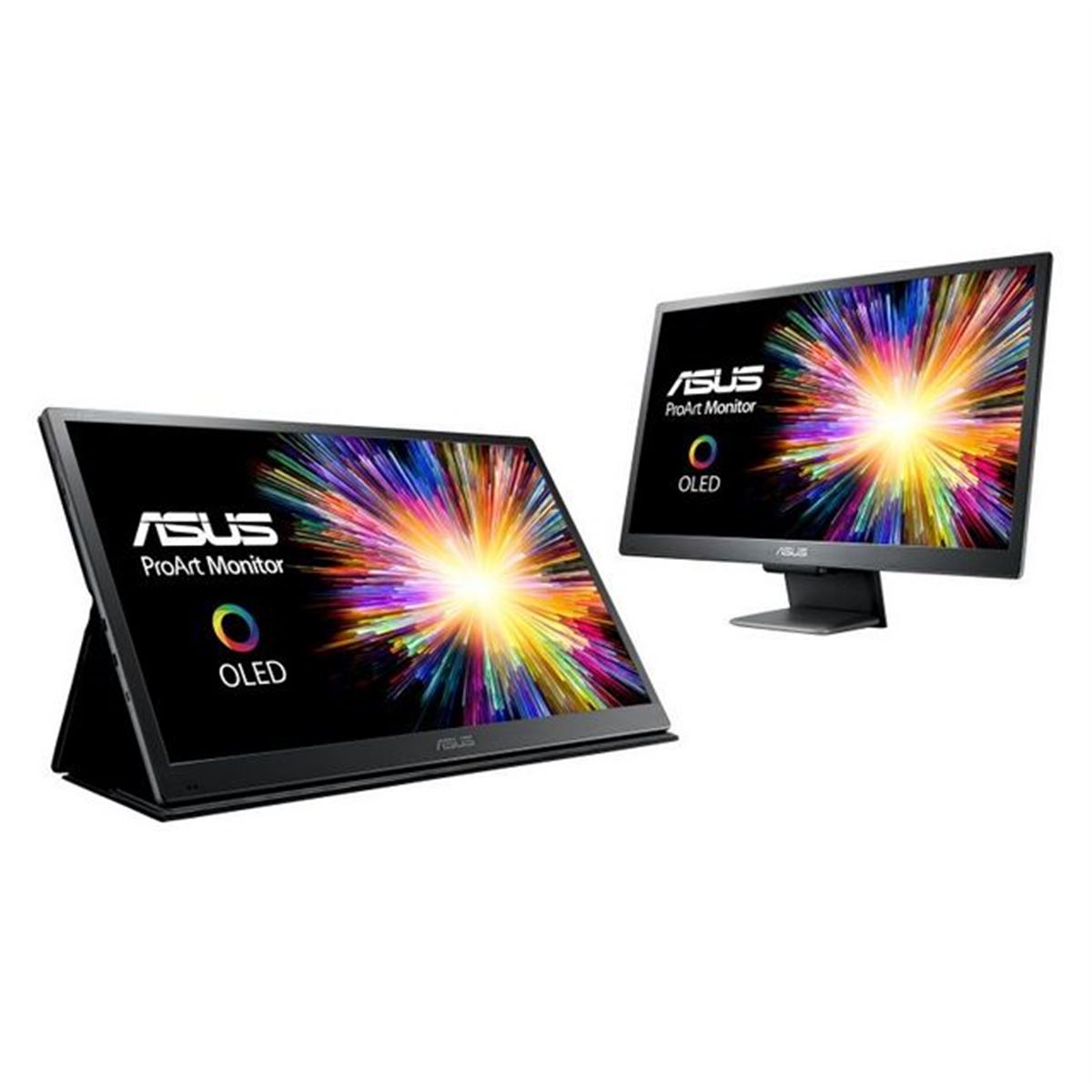 動作確認済 2023年製 箱付ASUS ポータブルディスプレイ15.6型 美品 ASUS、スタンド＆クランプアーム付き23.8型ポータブル液晶
