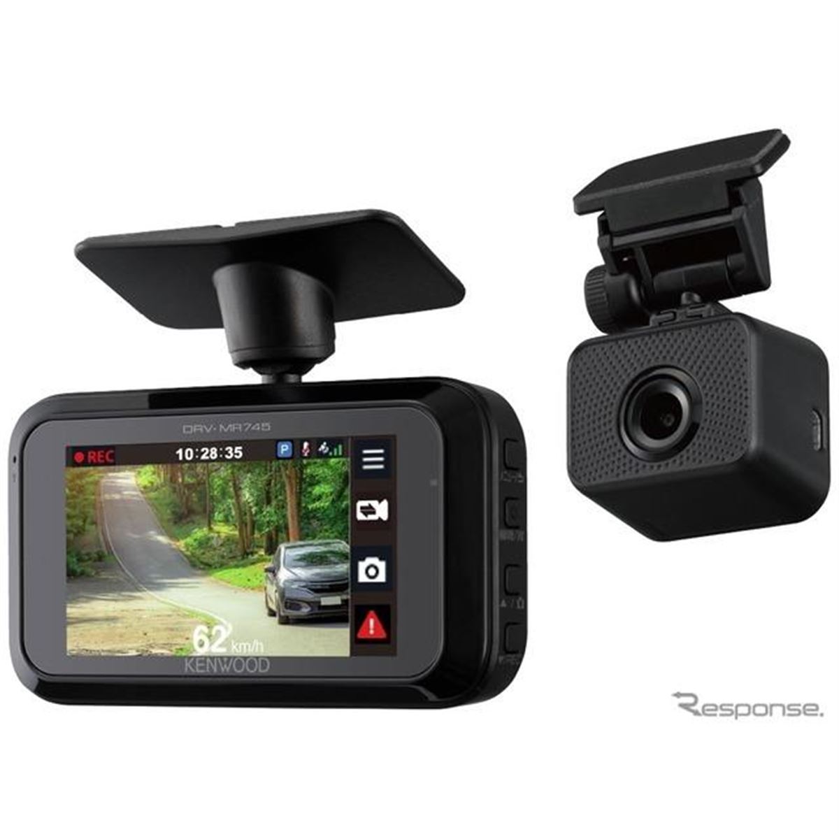 スモークガラスでも記録、ケンウッドの2カメラドラレコ『DRV-MR745