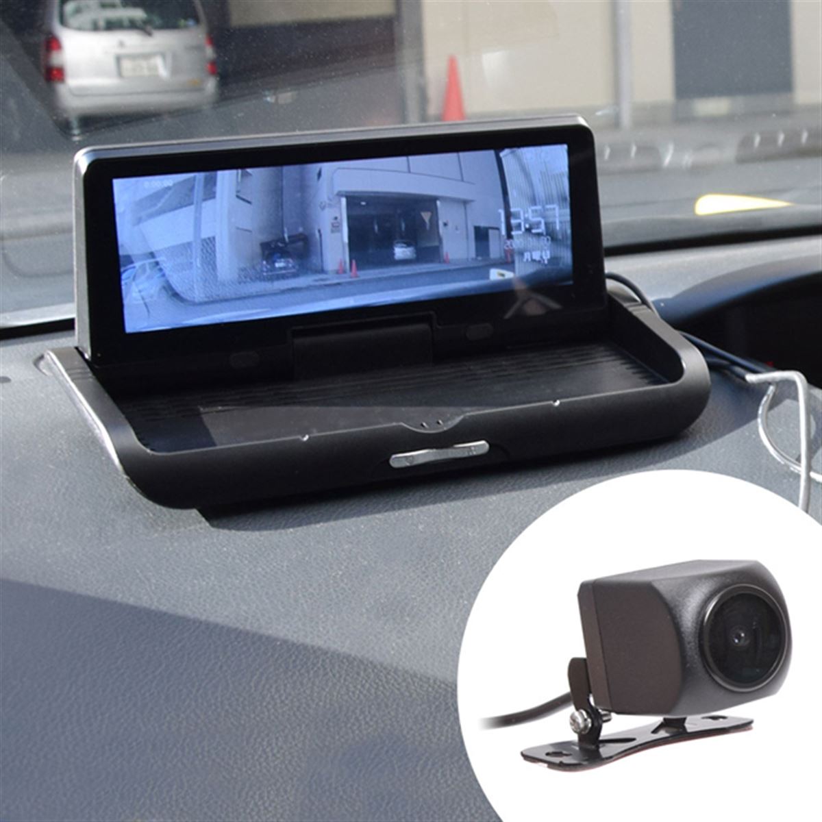 視界を遮らない、ダッシュボード設置型の「置くだけドライブレコーダー