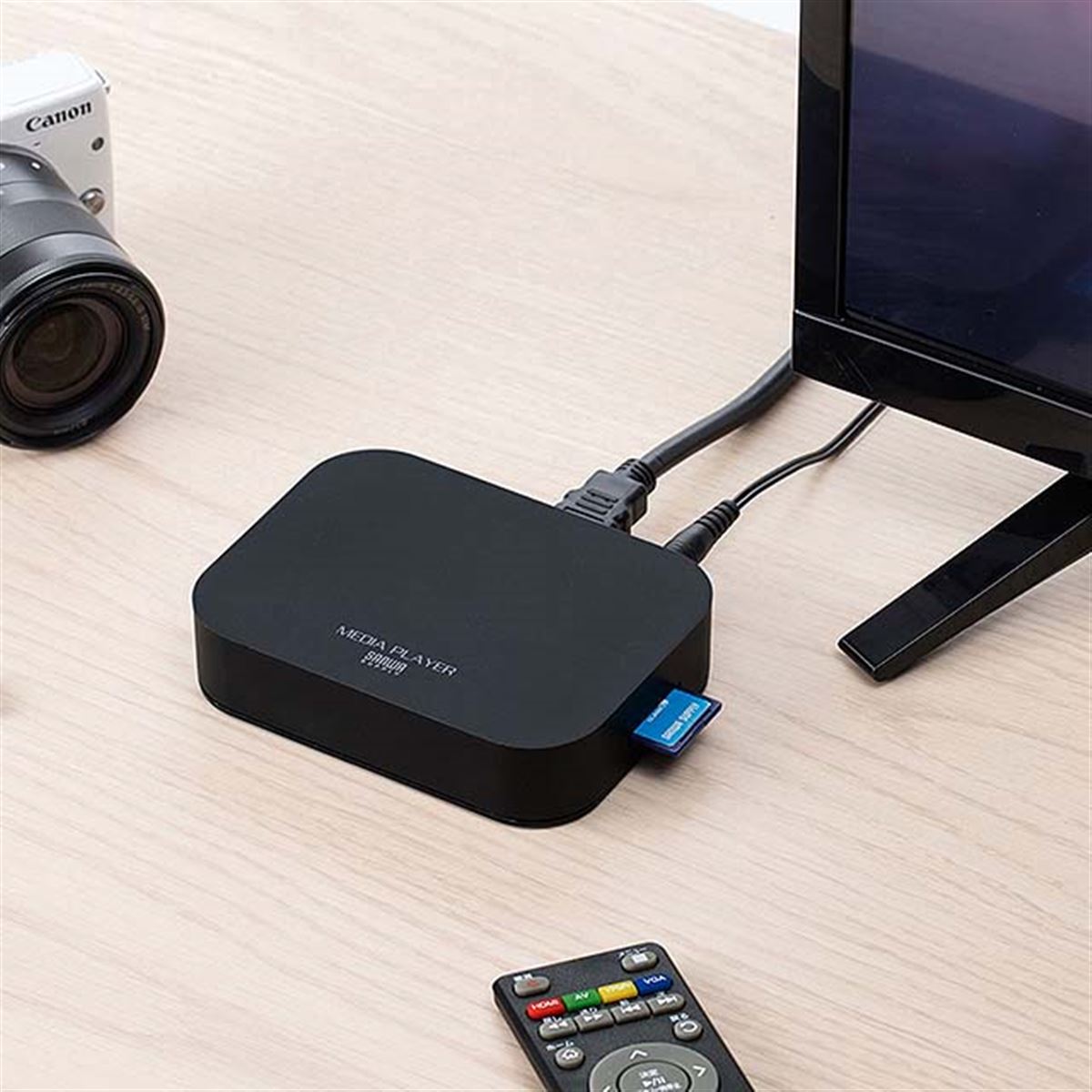 サンワ、HDMIやコンポーネント出力に対応したメディアプレーヤー