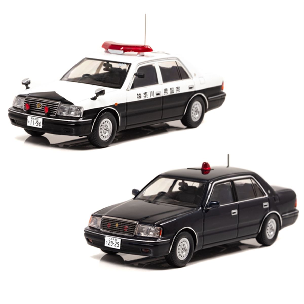 トヨタ「15系クラウン」パトカー2種が1/43スケール模型で登場