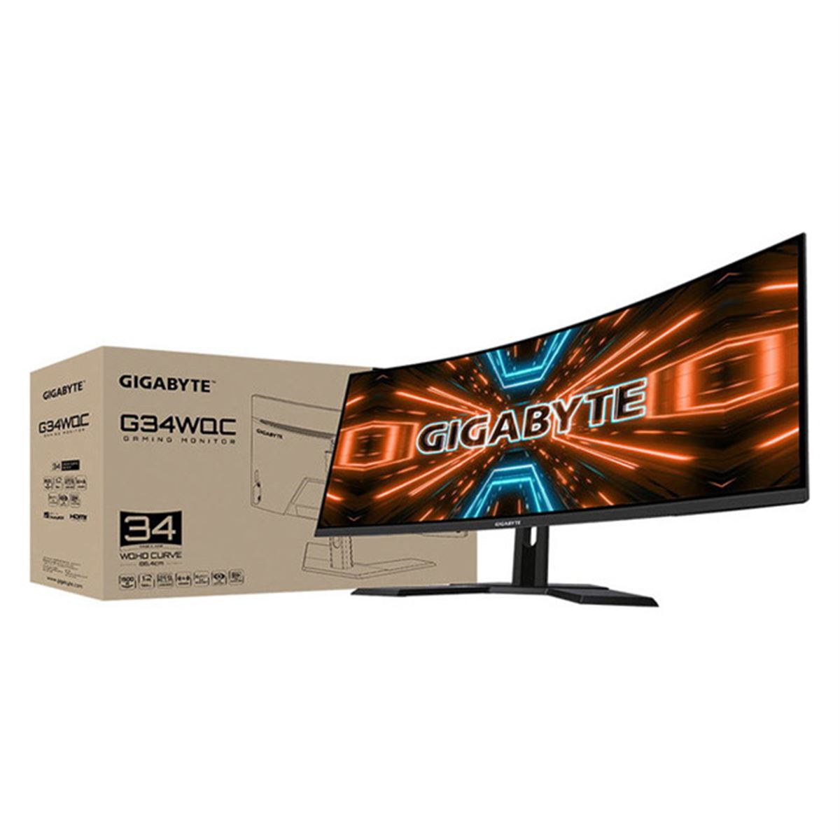 GIGABYTE、34型曲面液晶や27型液晶などゲーミングディスプレイ2種