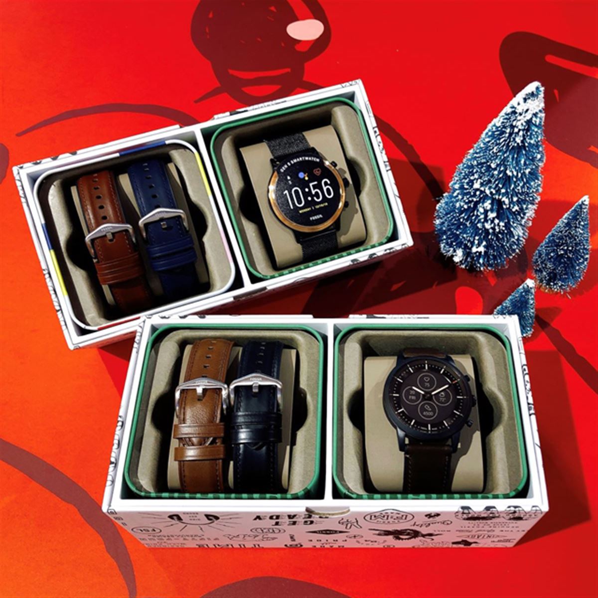 FOSSIL腕時計2セット フォッシル、替えストラップ2種付きの限定スマートウォッチセット