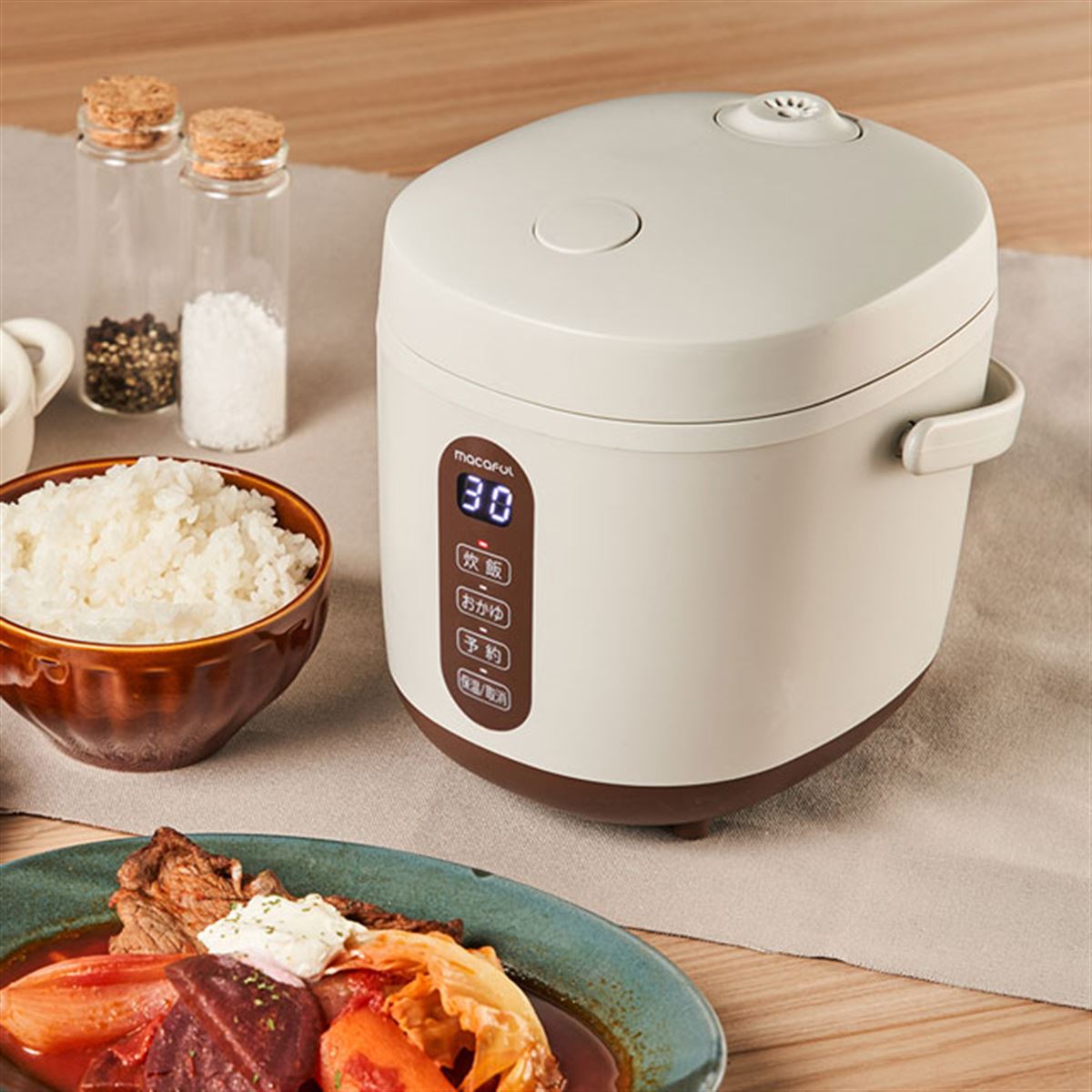 電響社、0.5～1.5合の少量炊飯に対応した「ミニライスクッカー