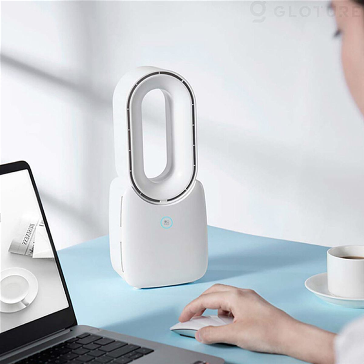 Gloture、USB充電式のコンパクトな卓上羽根なし扇風機「JMK F1 Fan