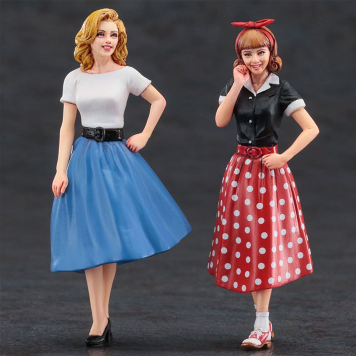 1/24 50s アメリカンガール フレアスカート フィギュア 塗装済完成品 50's アメリカン ガールズ フィギュア | 株式会社 ハセガワ