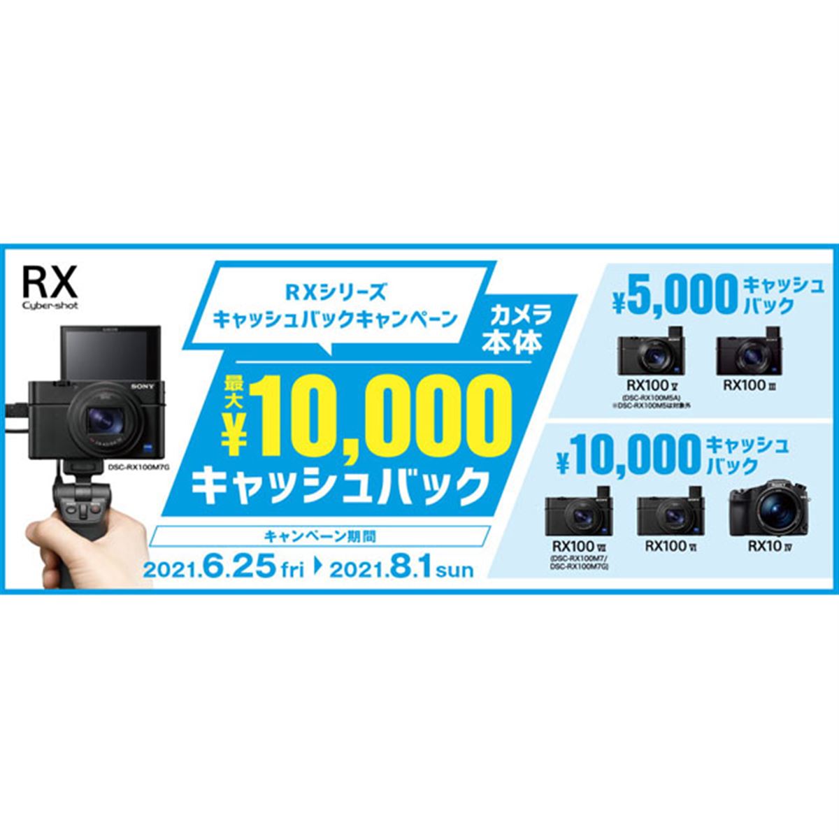 ソニー、最大10,000円還元の「RXシリーズ キャッシュバック