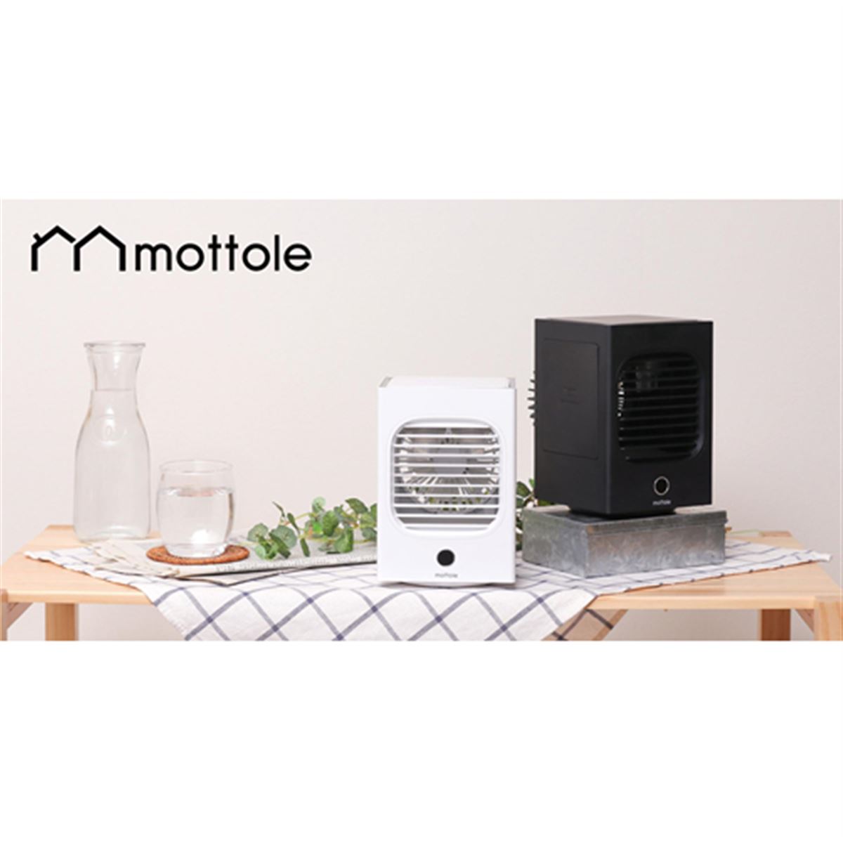mottole、冷たいミストを放出するコンパクトなコードレス冷風扇