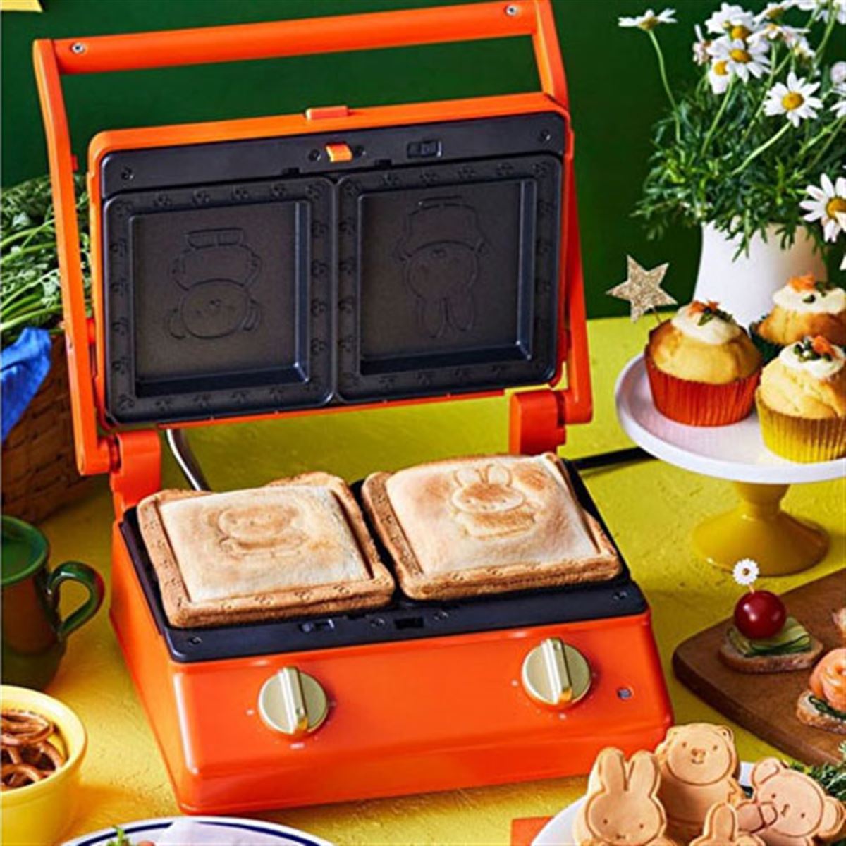 【新品未使用】ミッフィーグリルサンドメーカー イデア、「ミッフィー」の焼き目が楽しめるグリルサンドメーカーなど