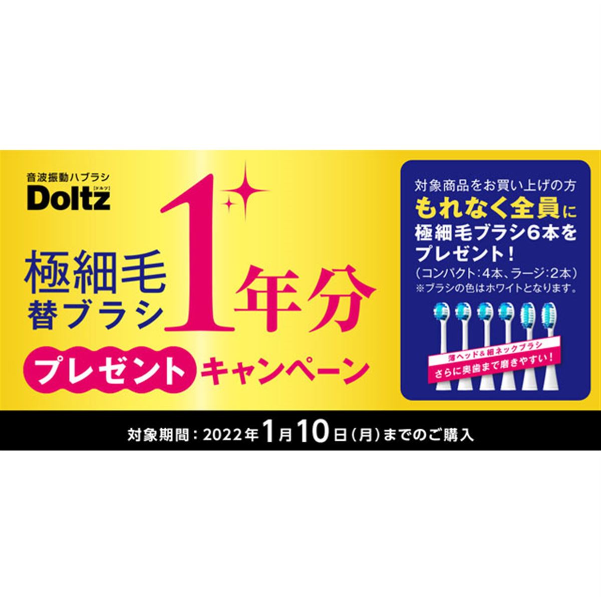 パナソニック、音波振動ハブラシ「ドルツ」購入で極細毛替ブラシ“1年分