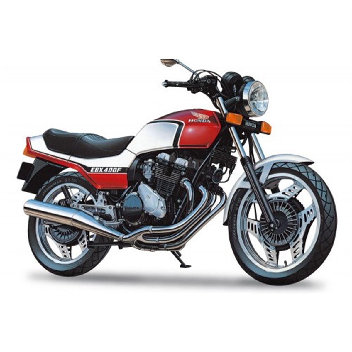 ホンダ CBX400F」パールキャンディレッド/パールシェルホワイトが1/12