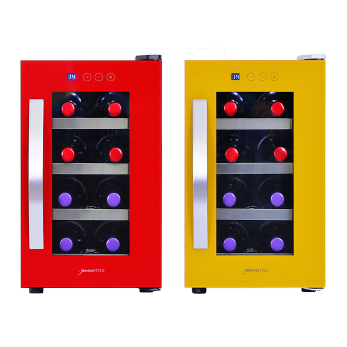 デバイスタイル、8本収納ワインセラーの限定色レッド＆イエローを本日